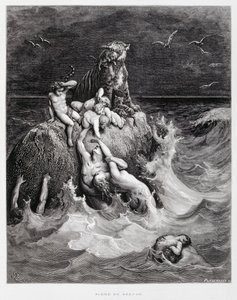 O Grande Dilúvio, ilustração da Bíblia de Dore de Gustave Dore