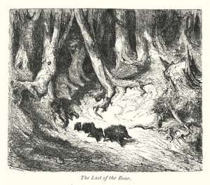 O Último do Javali (gravura) de Gustave Dore