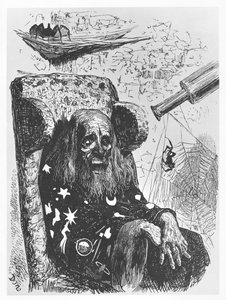 O astrólogo Herr Trippa, ilustração de Gargantua e Pantagruel, de François Rabelais de Gustave Dore