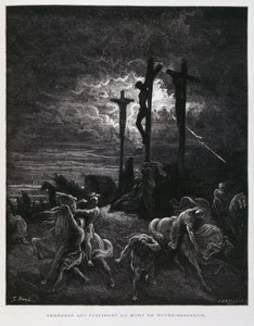 A crucificação de Cristo, ilustração da Bíblia de Dore de Gustave Dore