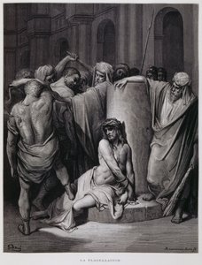 A flagelação de Cristo; Ilustração da Bíblia de Dore de Gustave Dore