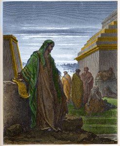 O profeta Daniel - - Gravura em "The Bible illustree" de Gustave Dore (1832-1883) - Gravura em "The Dore Bible" (1832-1883) de Gustave Dore