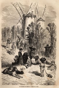 Os cardos do Canal, aos pés dos moinhos caros a Dom Quixote, com a representação de um fermento, uma raça de cães muito frequente na região (a figura do corredor galgo sempre a morrer de fome em Dom Quixote) e uma multidão de mendigos filhos, verdadeiros s de Gustave Dore
