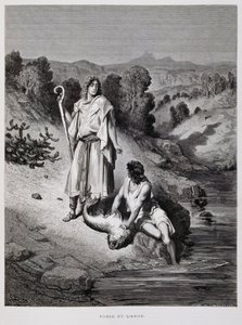 Tobias e o anjo, ilustração da Bíblia de Dore de Gustave Dore