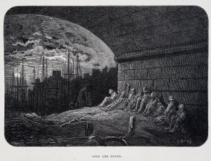 Vagabundo Sob Pontes - em "Londres" de Gustave Doré de Gustave Dore