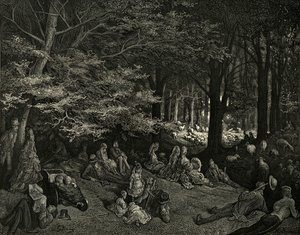 Sob o Regente das Árvores de Gustave Dore