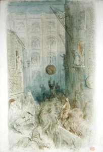 Warehouses, Londres (caneta e tinta e aquarela sobre papel) de Gustave Dore