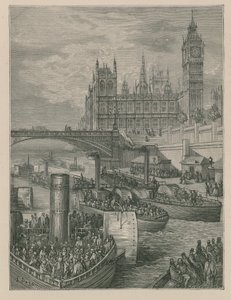 Escadas de Westminster - Steamers Deixando de Gustave Dore