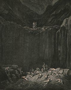 ... Justiça que tudo procura, condena a punir os falsificadores, c1890. de Gustave Dore