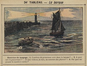 O barco (cor litho) de Gustave Fraipont