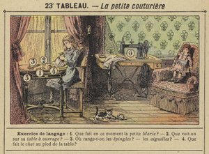 A pequena costureira (cor litho) de Gustave Fraipont