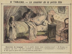 A hora de dormir da menina (cor litho) de Gustave Fraipont