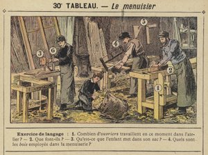 O carpinteiro (cor litho) de Gustave Fraipont