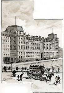 Vista do departamento de polícia no quai des golfevres, Paris Desenho de Gustave Fraipont (1849-1923) de Saint-Juirs de Gustave Fraipont