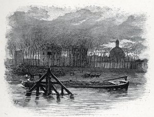 Vista da grua de água de quai d