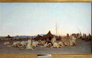 Oração da noite no Pormenor do Deserto do Saara. Pintura de Gustave Achille Guillaumet (1840-1887) 1863 Sol. 1,3x2,8 m. Paris, musee d