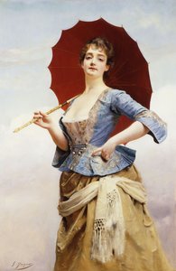 Uma senhora com um guarda-sol, de Gustave Jacquet