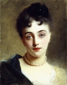 Uma senhora elegante com pérolas, de Gustave Jacquet