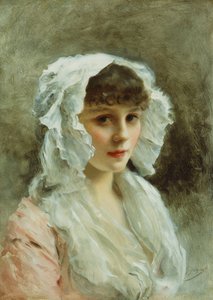 Retrato de uma senhora de chapéu branco,