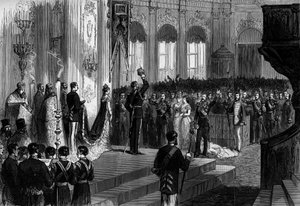 O czar Alexandre III (1845-1894), que colocou a coroa sobre sua cabeça na cerimônia de elevação ao trono, na capela do Palácio de Inverno de São Petersburgo (São Petersburgo)
