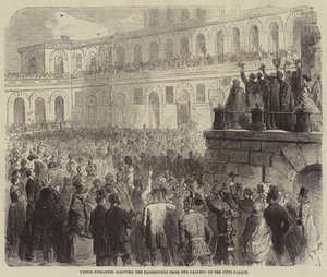 Victor Emmanuel saudando os florentinos da Galeria do Palácio Pitti