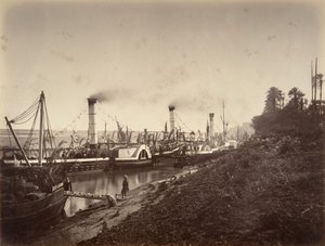 Festa de S. A. Ismail Pasha a bordo dos barcos de LL. Para A. les princes, janeiro de 1867, 1867. de Gustave Le Gray