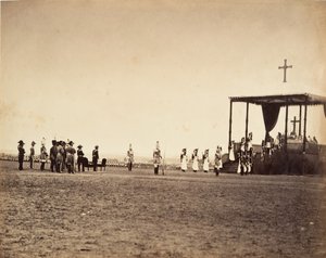 Missa em Camp de Châlons, 1857. de Gustave Le Gray