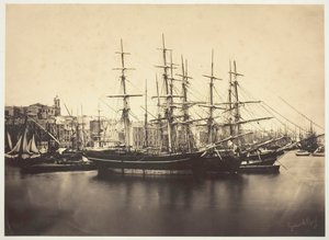 Navios no porto de Sète, 1857. de Gustave Le Gray