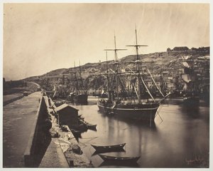 O Porto e Cidade de Sète-Mediterranean Porto e Cidade de Sète-Mediterranean, 1857. de Gustave Le Gray