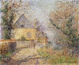Casas nas margens do L "Eure, Louviers; Casas da Borda de L" Eure, Louviers, 1902 de Gustave Loiseau