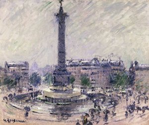 Paris, Praça da Bastilha, c.1922 de Gustave Loiseau