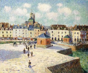 O cais de Dieppe na luz solar, 1905 de Gustave Loiseau