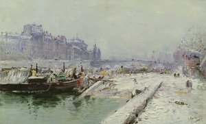 Cite Island Sob Neve de Gustave Madelein