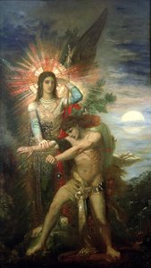 Jacó e o anjo, 1878 de Gustave Moreau