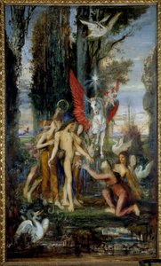 O poeta grego Hesíodo (século VIII a.C.) e as Musas Pintura de Gustave Moreau (1826-1898) século XIX, 263 x 155 cm Paris, Musee Gustave Moreau de Gustave Moreau