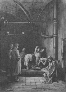 O banheiro em um refúgio de Gustave after Dore