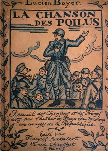 The Song of the Poilus, Colecção de canções e poemas escritos e cantados por Lucien Boyer nos exércitos da República, publicado por Francis Salabert, Paris (cor litho)
