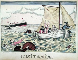 O afundamento da Lusitânia, 7 de Maio de 1915 (cor litho)