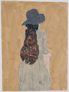 Figura na igreja (lápis e guache sobre papel) de Gwen John