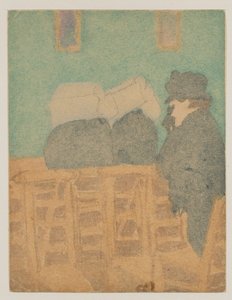 Figuras na igreja (aguarela e lápis) de Gwen John