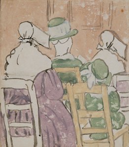 Figuras na igreja (aguarela sobre papel) de Gwen John