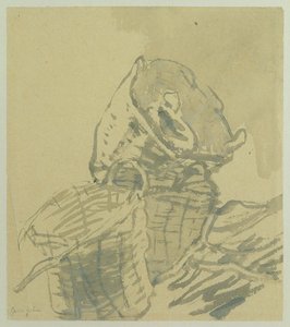 Cestos de Pescadores (lavagem cinza sobre papel) de Gwen John