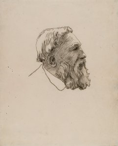Cabeça de Rodin (carvão sobre papel) de Gwen John