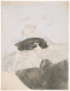 A Freira Moribunda (técnica mista sobre papel) de Gwen John