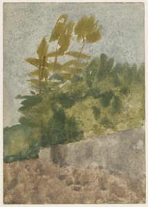 Árvores (aguarela, guache e lápis sobre papel) de Gwen John