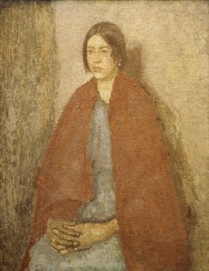 Jovem mulher com um xale vermelho, de Gwen John