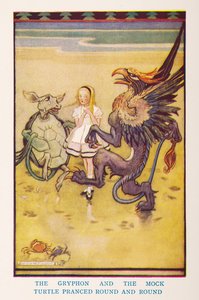 O Gryphon e a Tartaruga Mock empinaram-se redondo e redondo, do berçário Alice no País das Maravilhas / recontado para o berçário por Irene Pearl ; as fotografias de Gwynedd Hudson