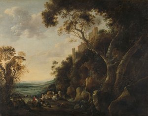 Paisagem com pastores de Gysbert Hondecoeter