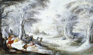 Uma paisagem de inverno com o massacre dos inocentes