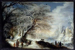 Paisagem de inverno. Pintura de Gysbrecht Lytens